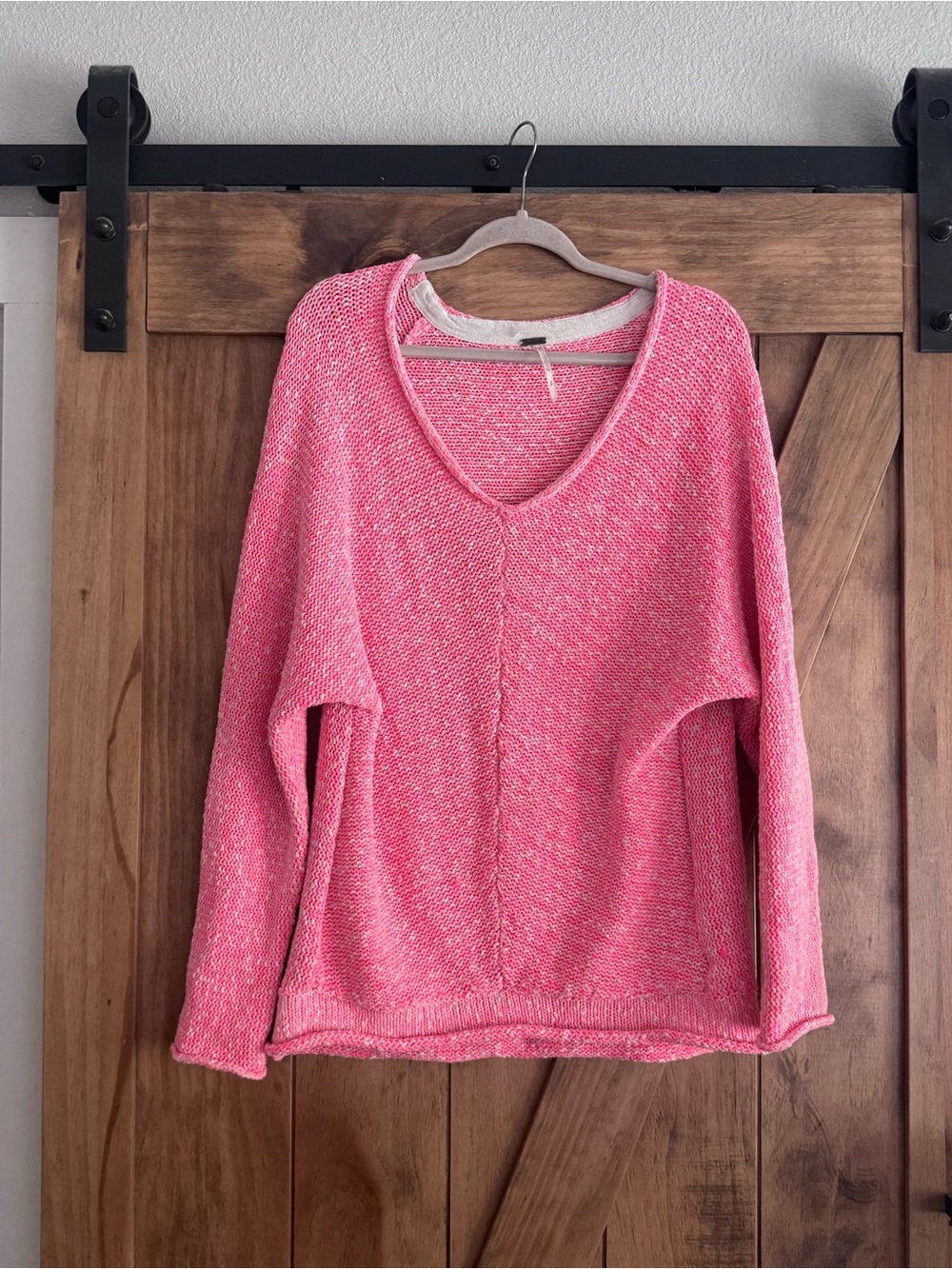 Free People Pink Heathered Knit Sweater